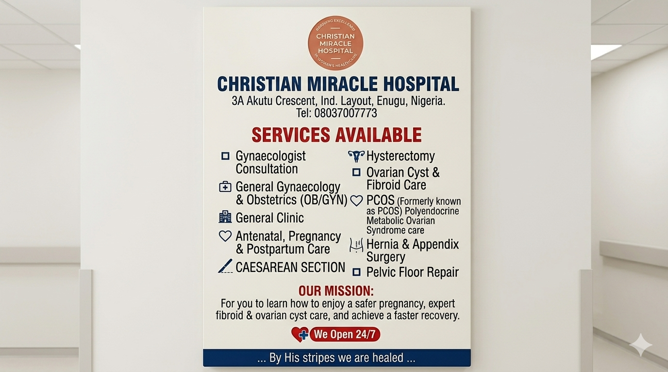 Gynaecology consultation in Enugu Patient consultation at Christian Miracle Hospital in Enugu